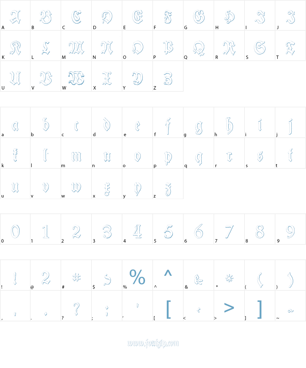 Schneider Buch Deutsch Beveled Font Character